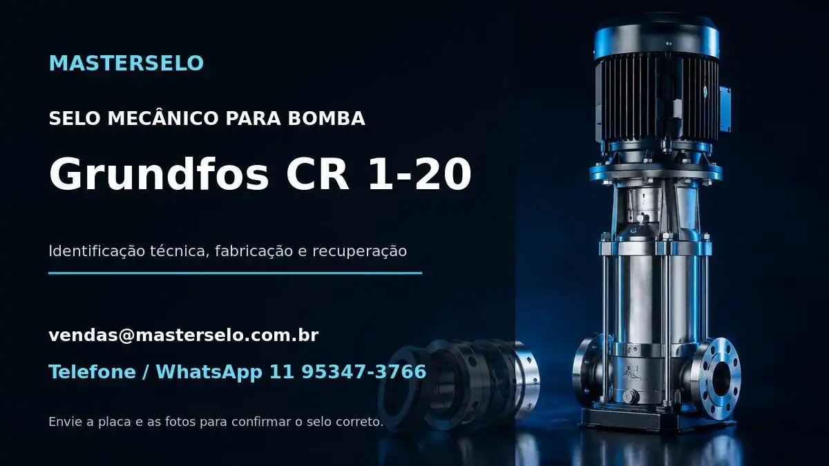 Imagem do modelo de bomba Grundfos CR 1-20 usada na identificação do selo mecânico