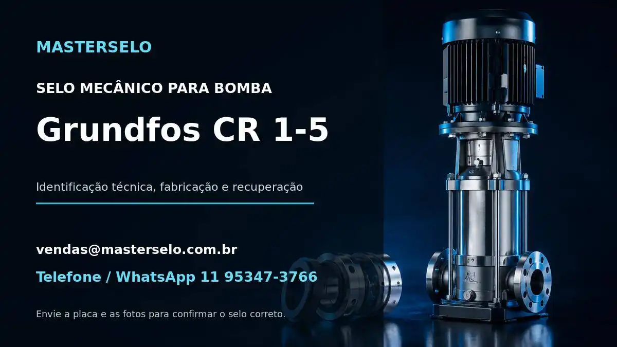 Imagem do modelo de bomba Grundfos CR 1-5 usada na identificação do selo mecânico