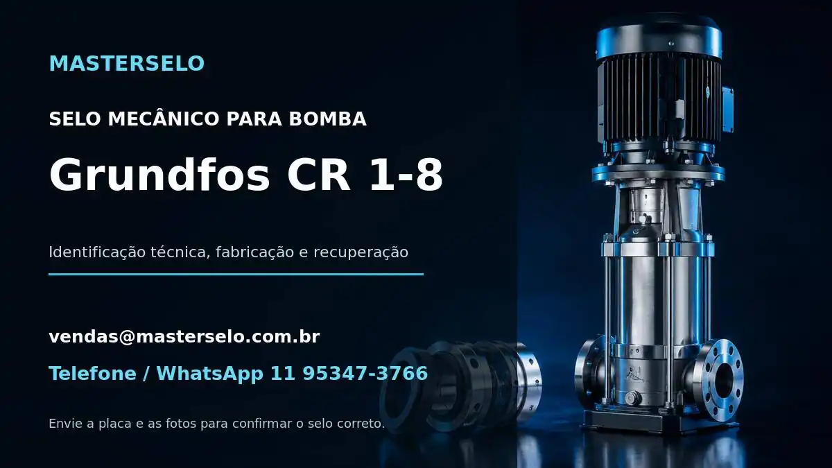 Imagem do modelo de bomba Grundfos CR 1-8 usada na identificação do selo mecânico
