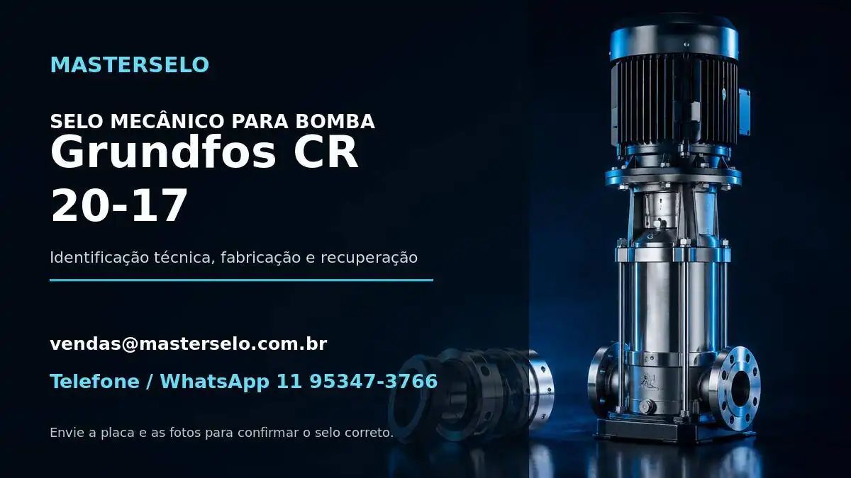 Imagem do modelo de bomba Grundfos CR 20-17 usada na identificação do selo mecânico