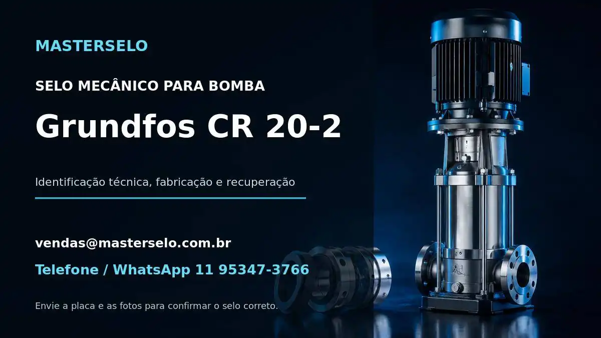 Imagem do modelo de bomba Grundfos CR 20-2 usada na identificação do selo mecânico