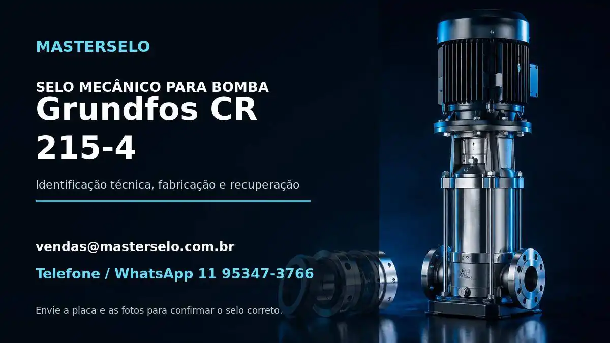 Imagem do modelo de bomba Grundfos CR 215-4 usada na identificação do selo mecânico