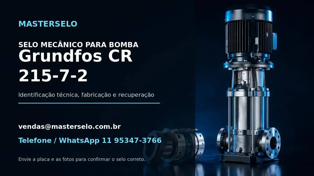 Imagem do modelo de bomba Grundfos CR 215-7-2 usada na identificação do selo mecânico