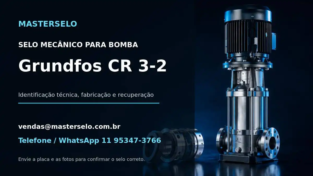Imagem do modelo de bomba Grundfos CR 3-2 usada na identificação do selo mecânico