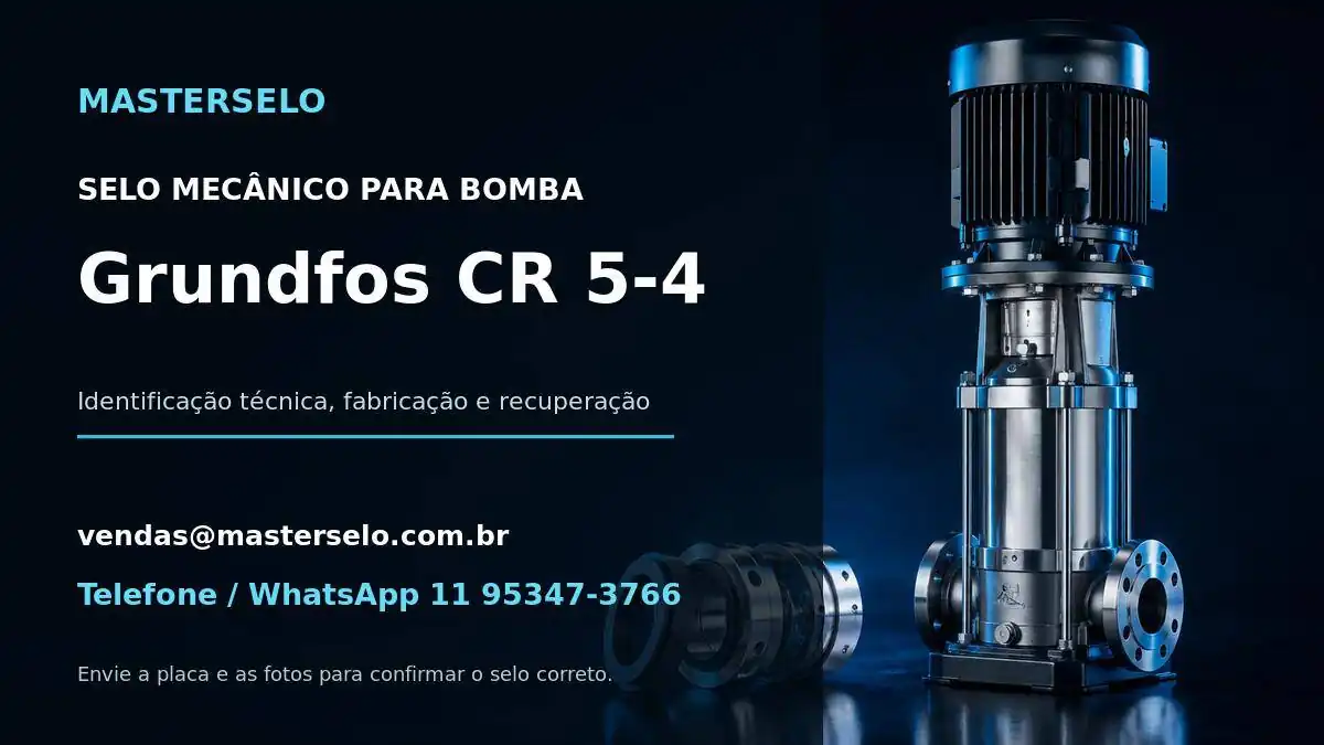 Imagem do modelo de bomba Grundfos CR 5-4 usada na identificação do selo mecânico