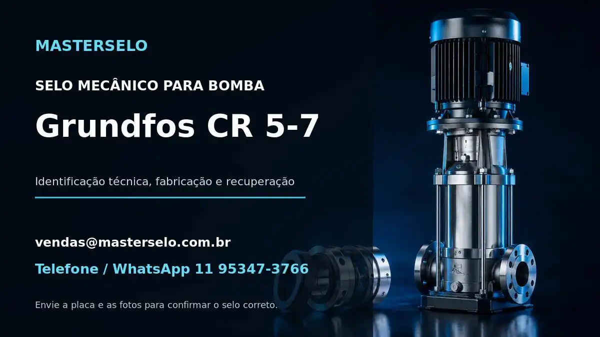 Imagem do modelo de bomba Grundfos CR 5-7 usada na identificação do selo mecânico