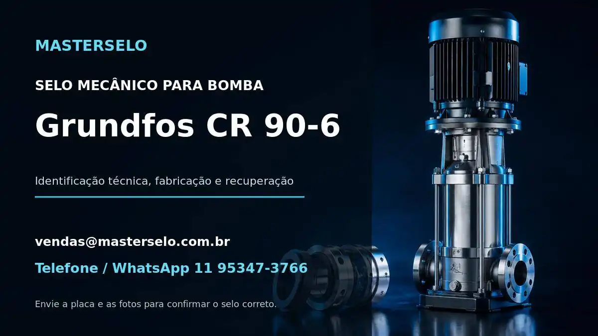 Imagem do modelo de bomba Grundfos CR 90-6 usada na identificação do selo mecânico