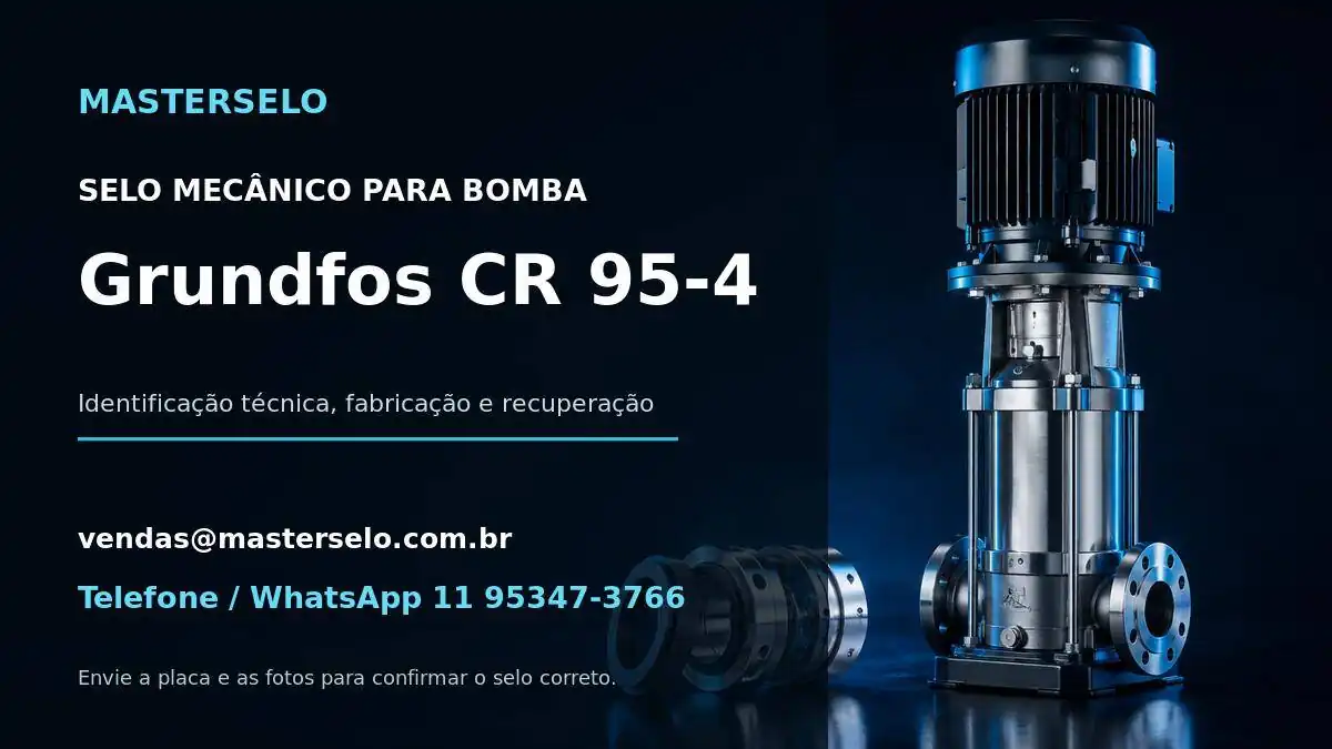 Imagem do modelo de bomba Grundfos CR 95-4 usada na identificação do selo mecânico
