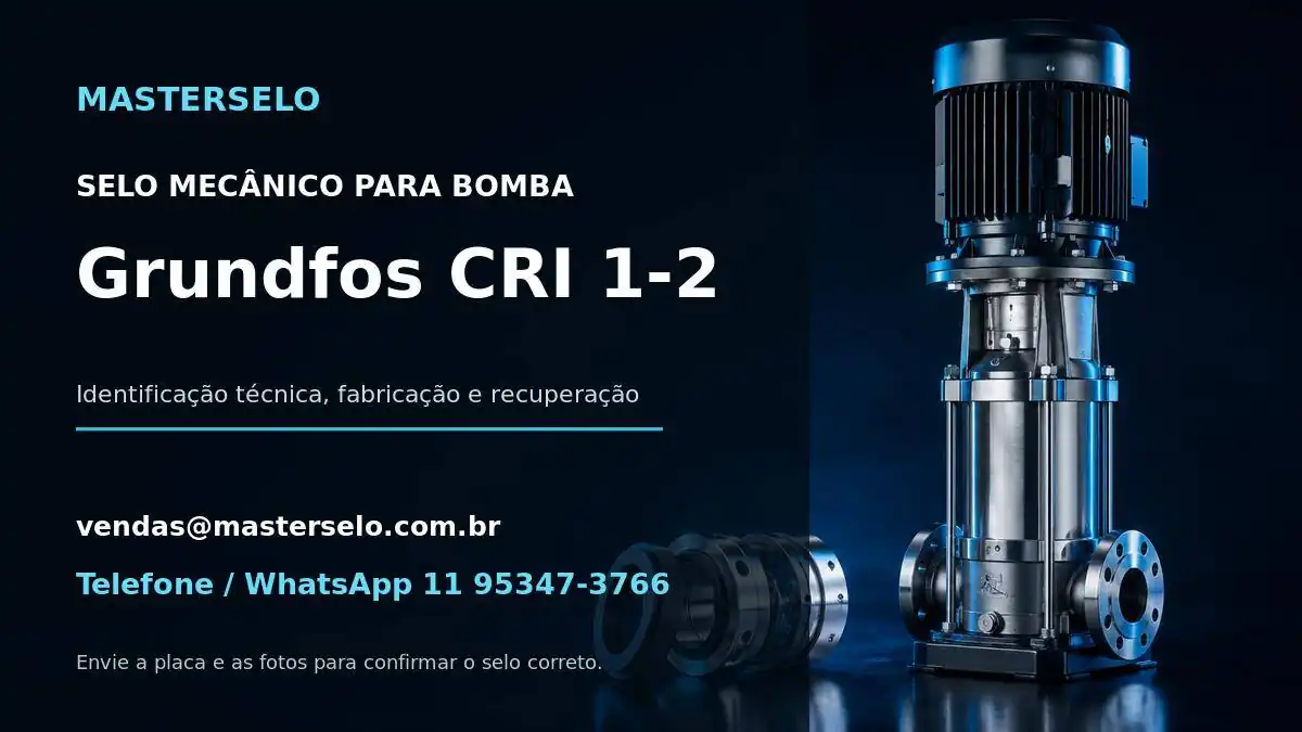 Imagem do modelo de bomba Grundfos CRI 1-2 usada na identificação do selo mecânico
