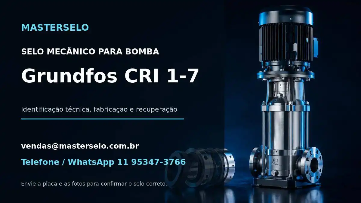 Imagem do modelo de bomba Grundfos CRI 1-7 usada na identificação do selo mecânico