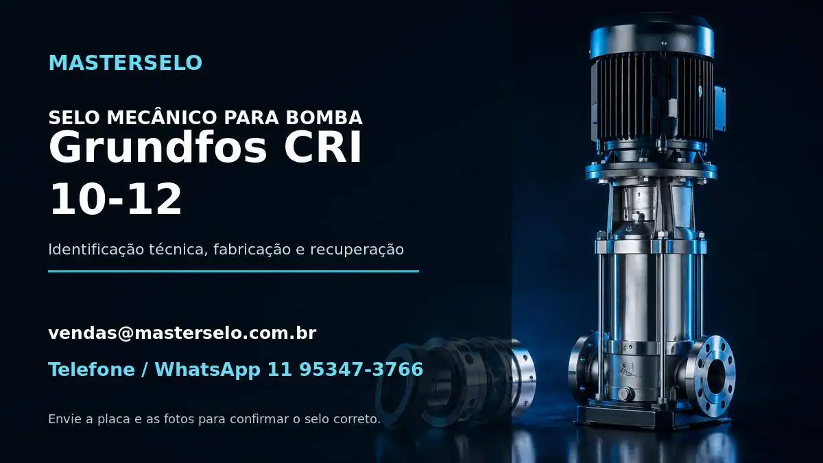 Imagem do modelo de bomba Grundfos CRI 10-12 usada na identificação do selo mecânico
