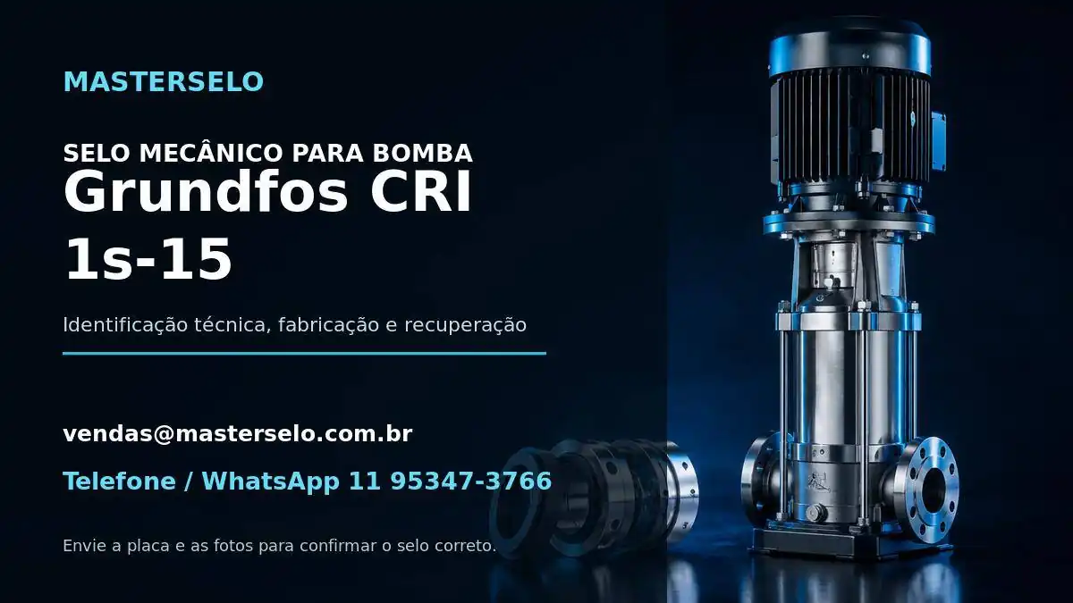 Imagem do modelo de bomba Grundfos CRI 1s-15 usada na identificação do selo mecânico