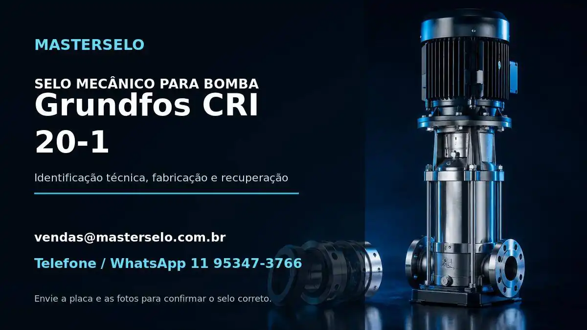 Imagem do modelo de bomba Grundfos CRI 20-1 usada na identificação do selo mecânico