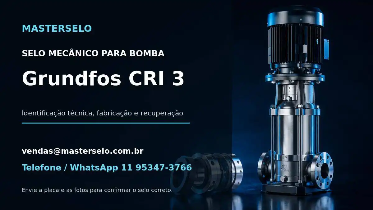 Imagem do modelo de bomba Grundfos CRI 3 usada na identificação do selo mecânico