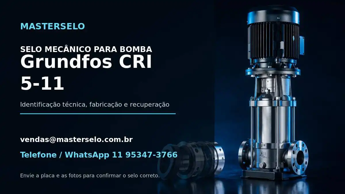 Imagem do modelo de bomba Grundfos CRI 5-11 usada na identificação do selo mecânico