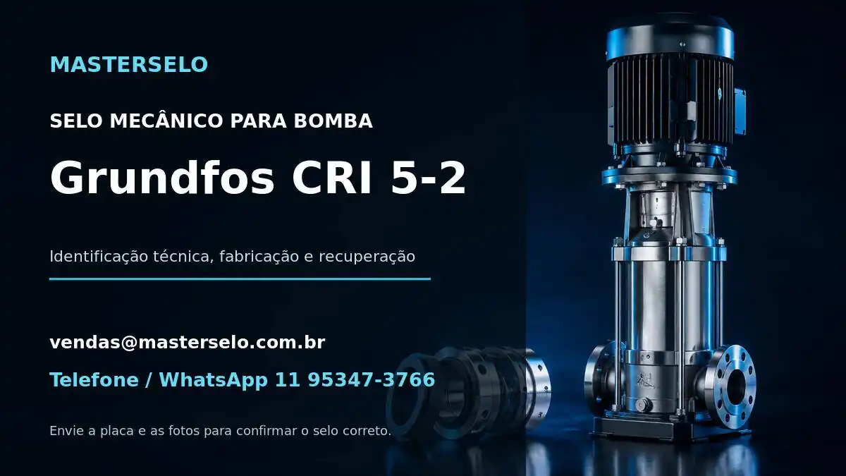 Imagem do modelo de bomba Grundfos CRI 5-2 usada na identificação do selo mecânico