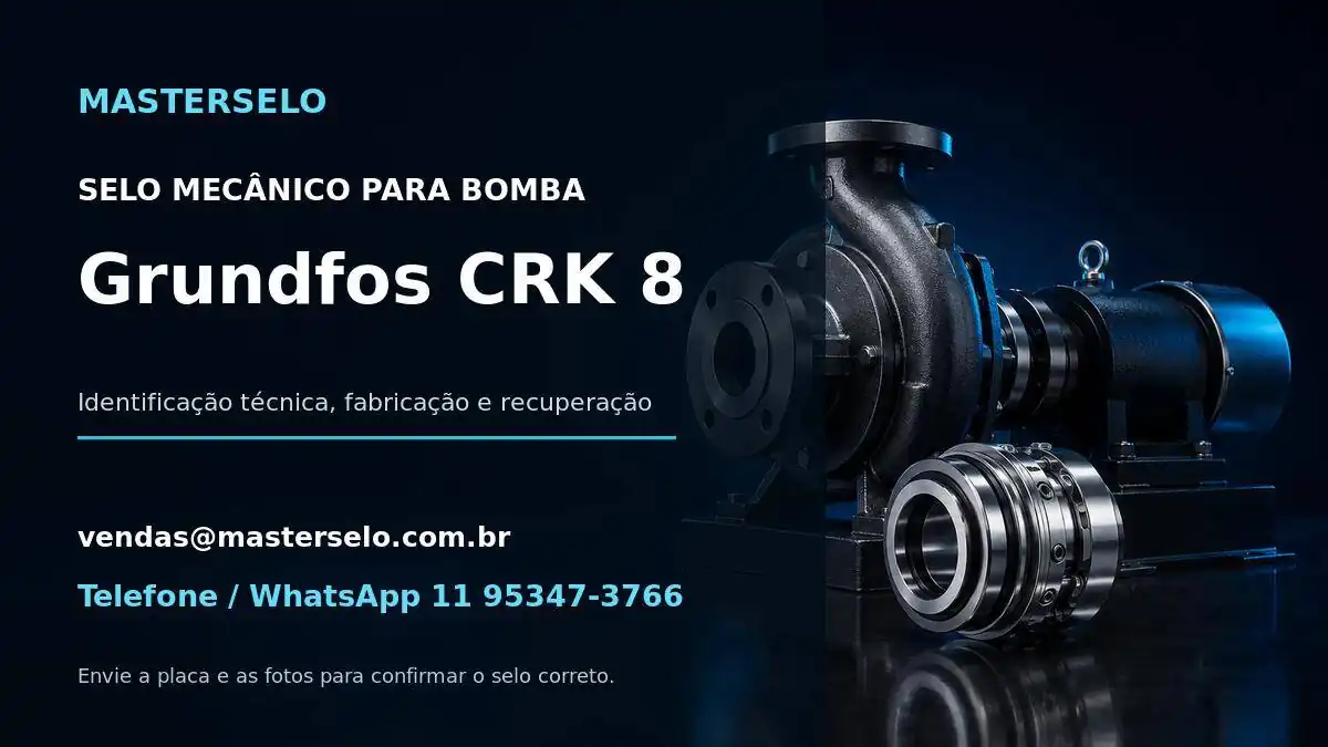Imagem do modelo de bomba Grundfos CRK 8 usada na identificação do selo mecânico