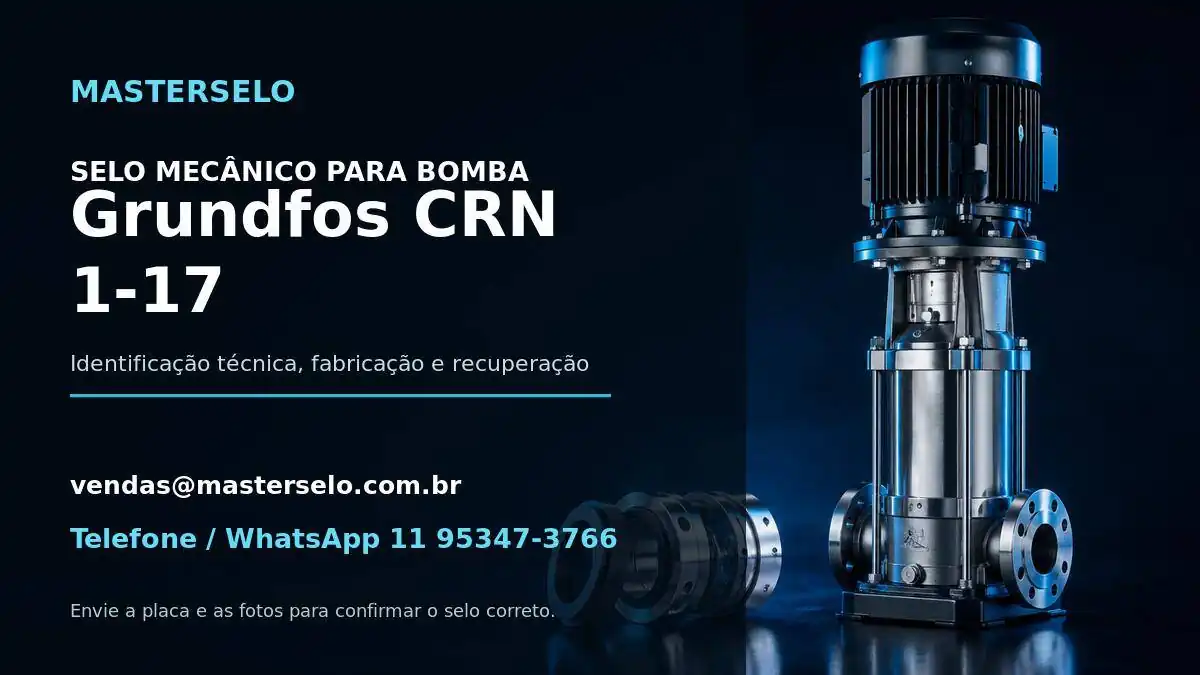 Imagem do modelo de bomba Grundfos CRN 1-17 usada na identificação do selo mecânico