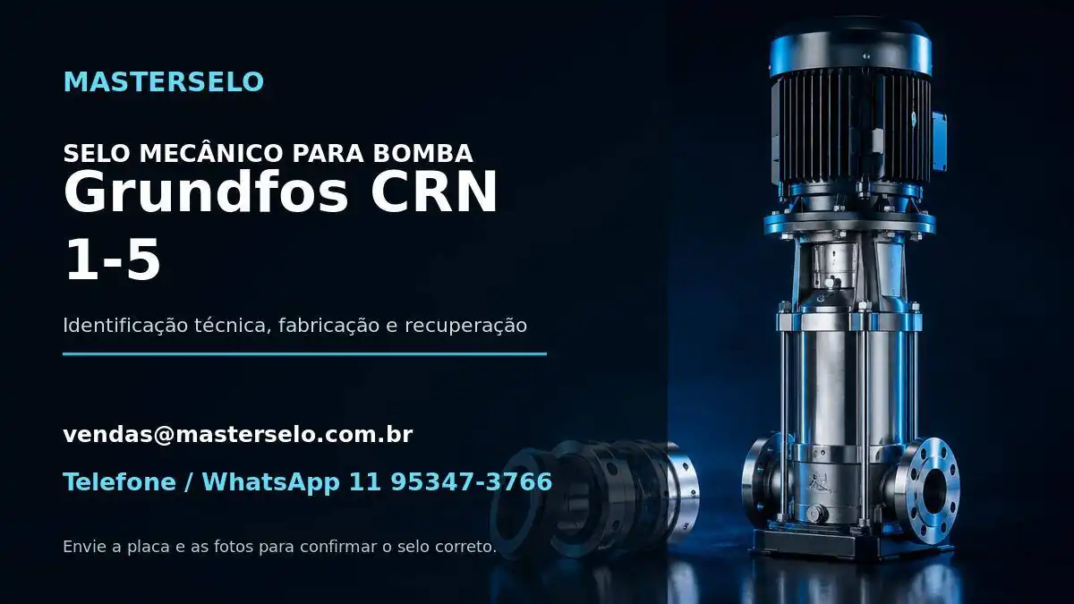 Imagem do modelo de bomba Grundfos CRN 1-5 usada na identificação do selo mecânico