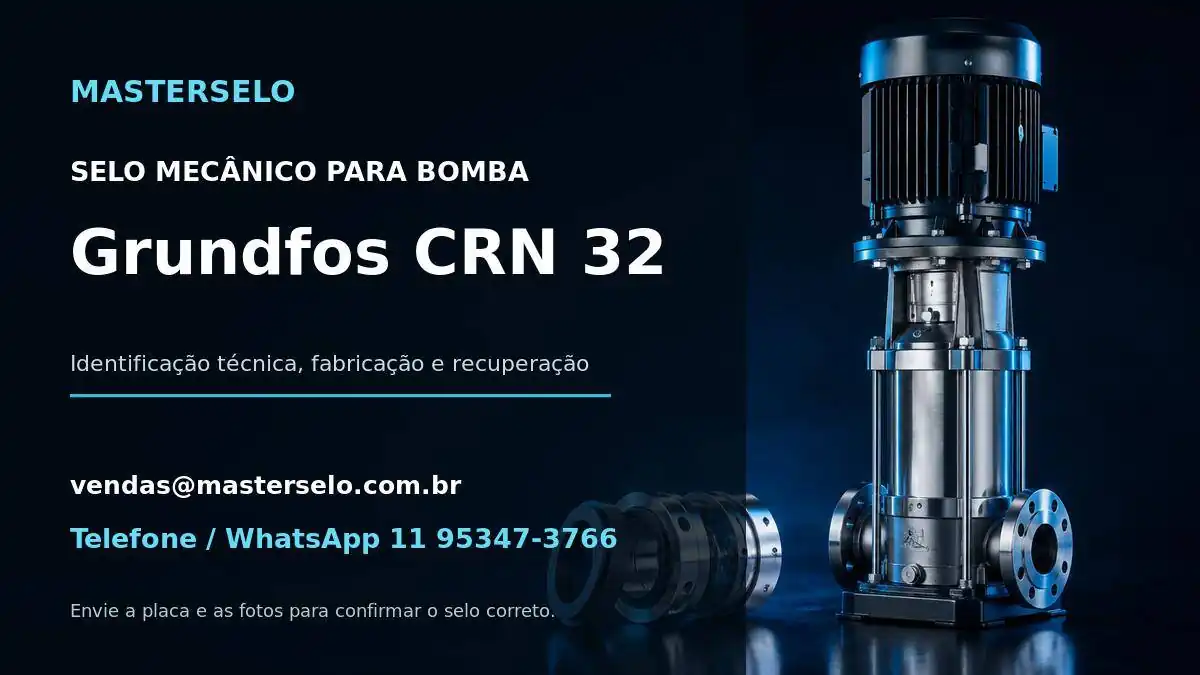Imagem do modelo de bomba Grundfos CRN 32 usada na identificação do selo mecânico