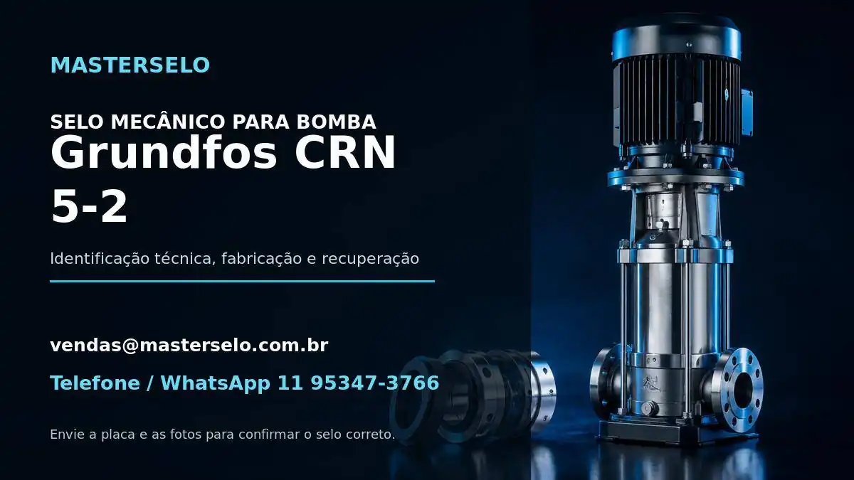 Imagem do modelo de bomba Grundfos CRN 5-2 usada na identificação do selo mecânico