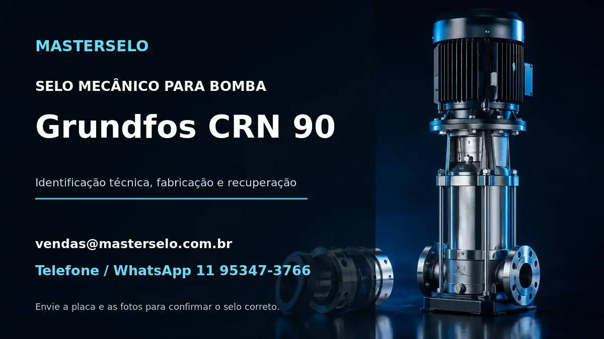 Imagem do modelo de bomba Grundfos CRN 90 usada na identificação do selo mecânico