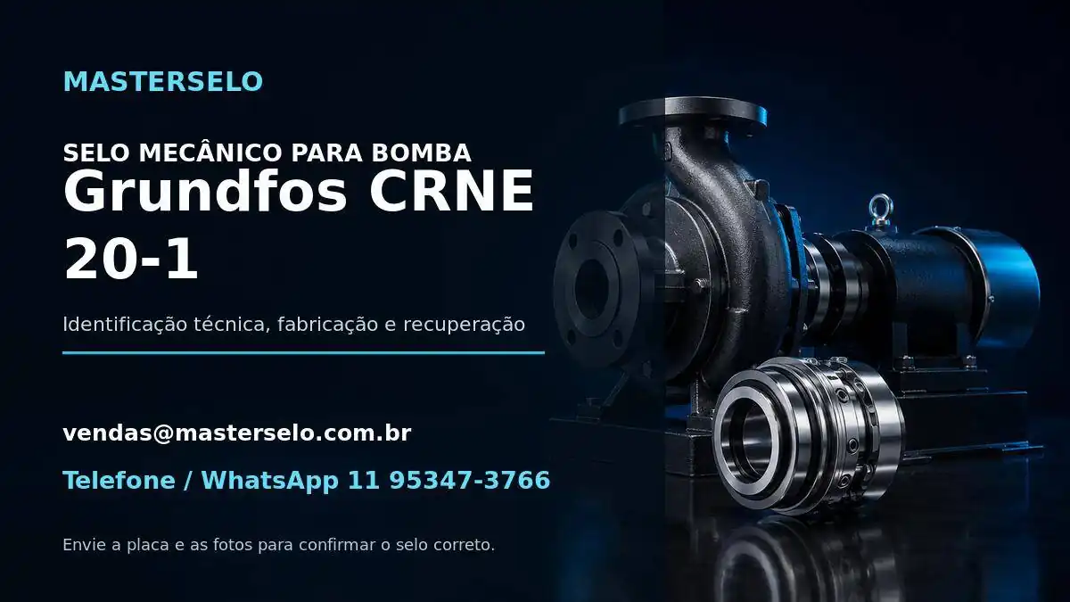 Imagem do modelo de bomba Grundfos CRNE 20-1 usada na identificação do selo mecânico