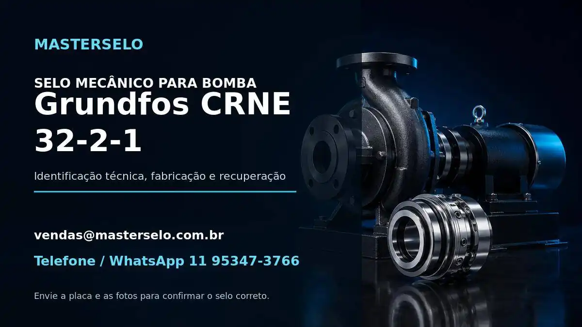 Imagem do modelo de bomba Grundfos CRNE 32-2-1 usada na identificação do selo mecânico
