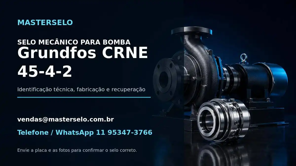 Imagem do modelo de bomba Grundfos CRNE 45-4-2 usada na identificação do selo mecânico