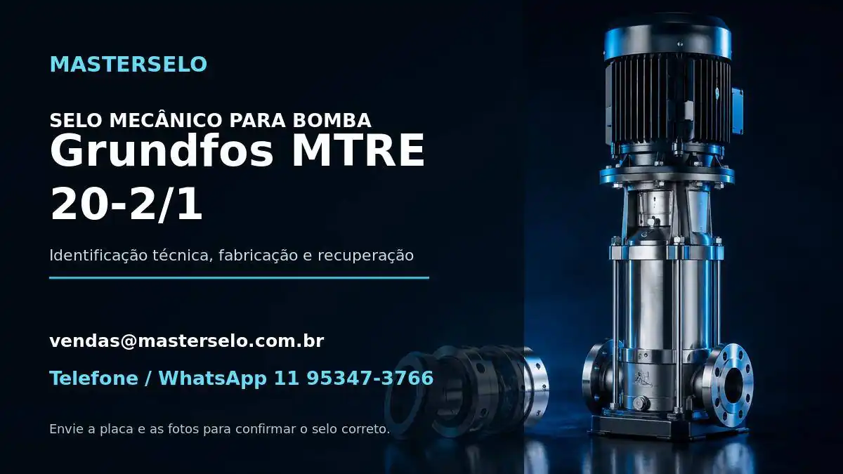 Imagem do modelo de bomba Grundfos MTRE 20-2/1 usada na identificação do selo mecânico