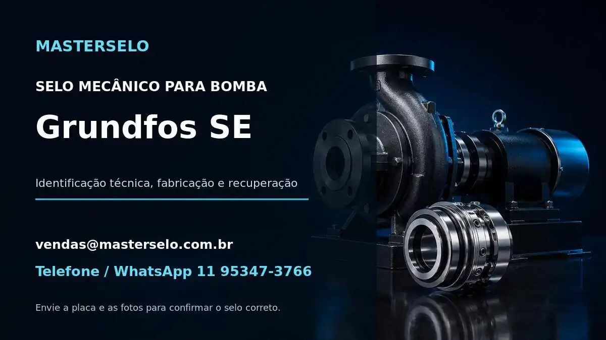 Imagem do modelo de bomba Grundfos SE usada na identificação do selo mecânico