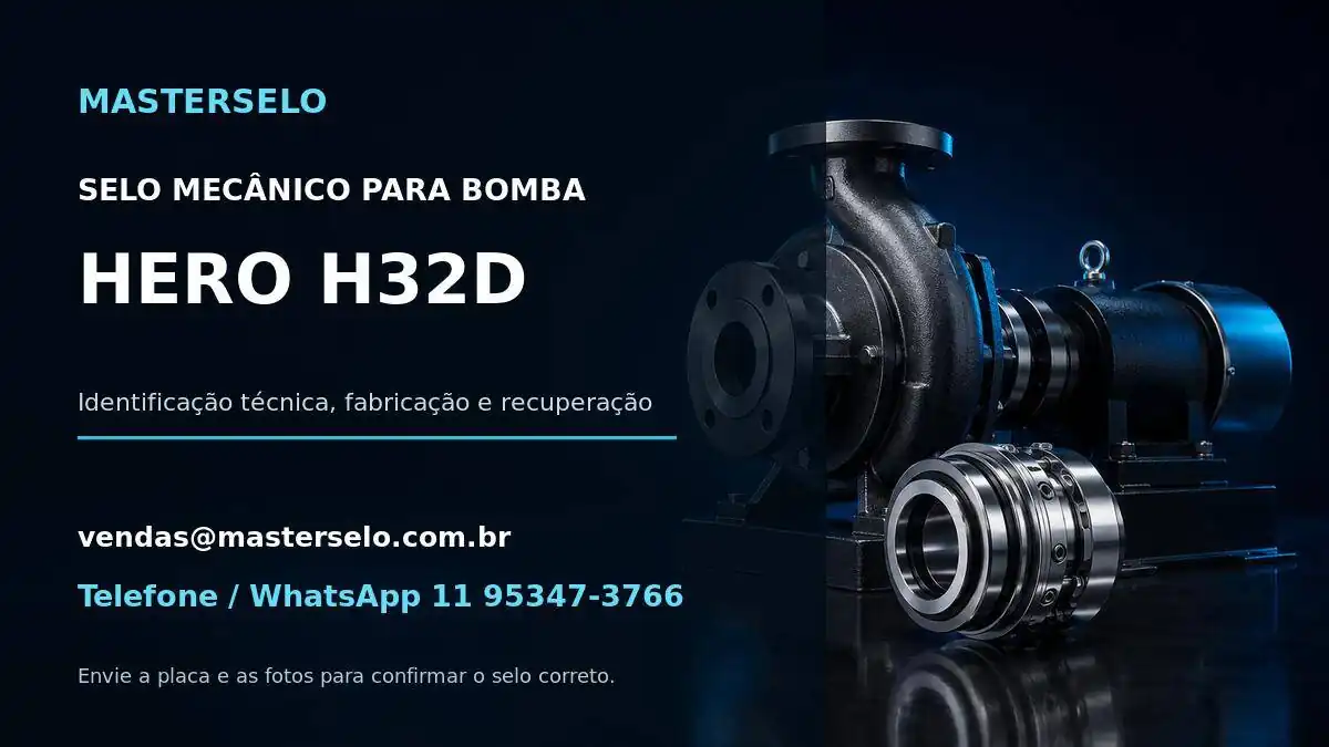 Imagem do modelo de bomba HERO H32D usada na identificação do selo mecânico