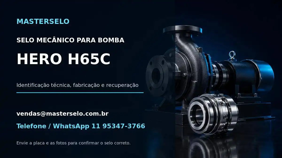 Imagem do modelo de bomba HERO H65C usada na identificação do selo mecânico