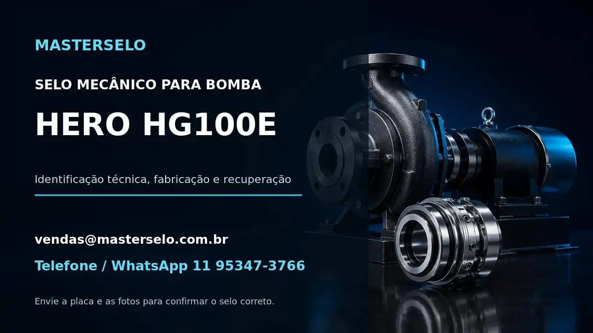 Imagem do modelo de bomba HERO HG100E usada na identificação do selo mecânico