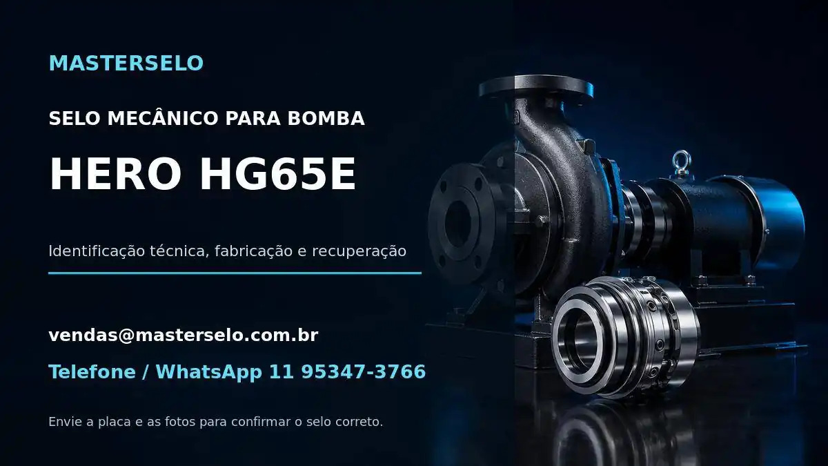 Imagem do modelo de bomba HERO HG65E usada na identificação do selo mecânico