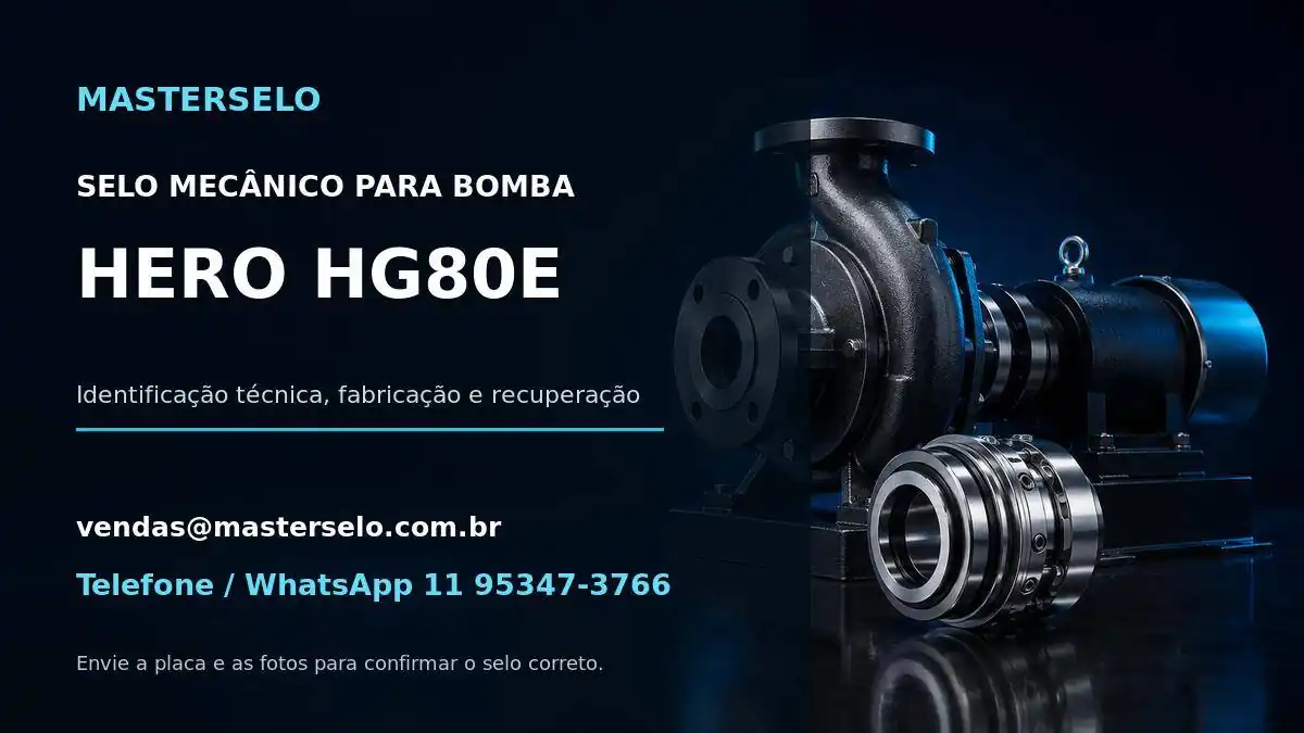 Imagem do modelo de bomba HERO HG80E usada na identificação do selo mecânico