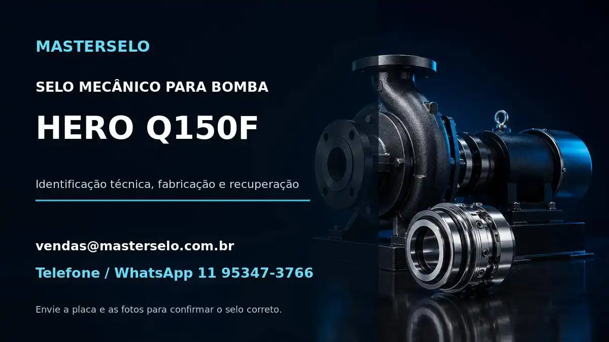Imagem do modelo de bomba HERO Q150F usada na identificação do selo mecânico