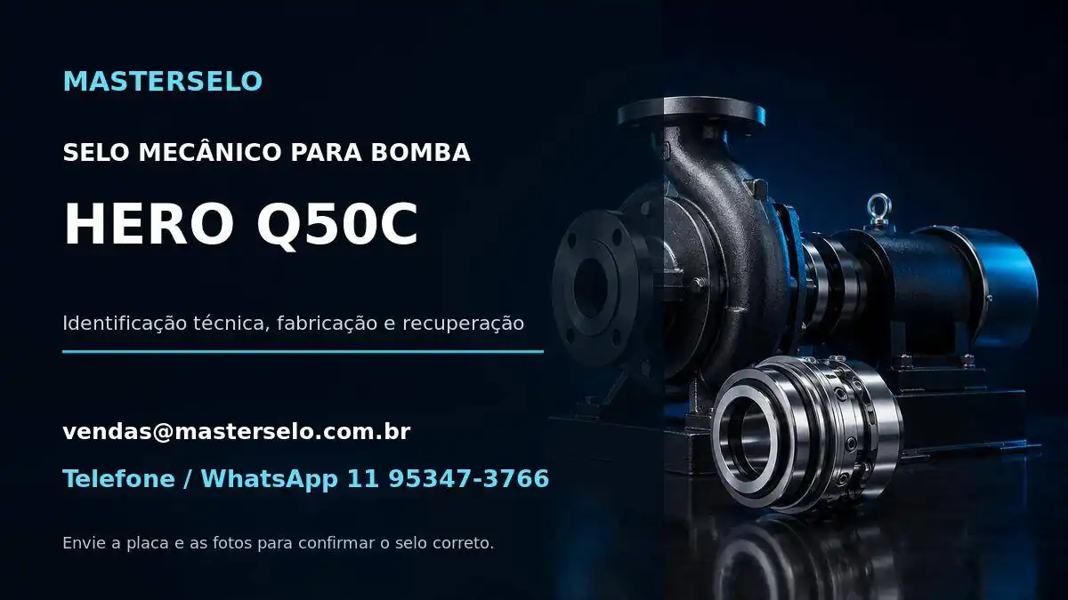 Imagem do modelo de bomba HERO Q50C usada na identificação do selo mecânico