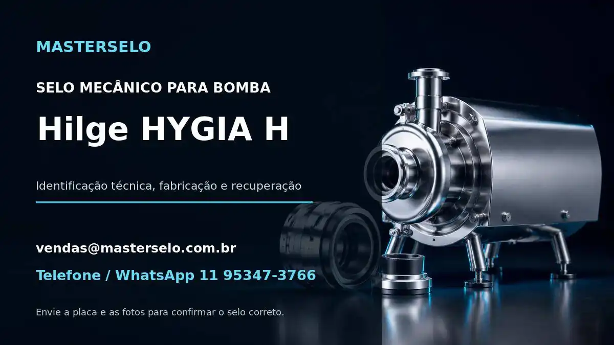 Imagem do modelo de bomba Hilge HYGIA H usada na identificação do selo mecânico