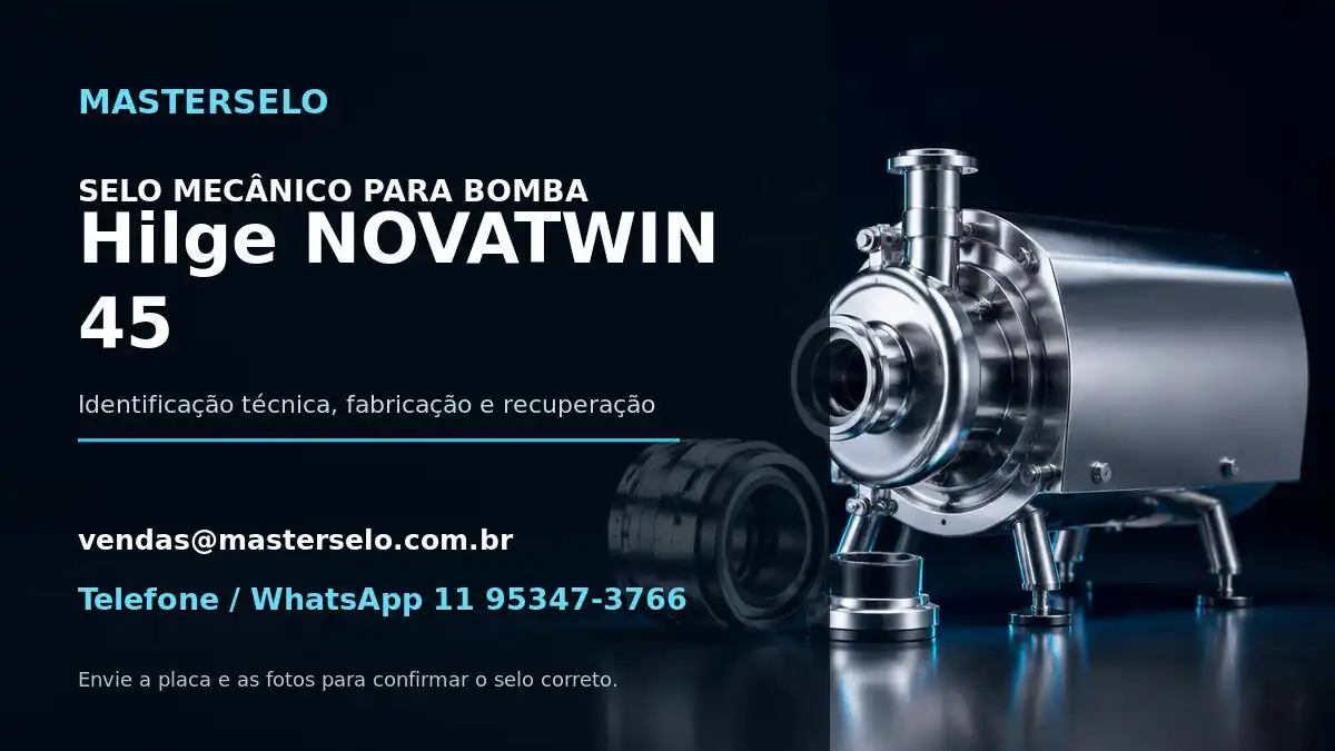 Imagem do modelo de bomba Hilge NOVATWIN 45 usada na identificação do selo mecânico