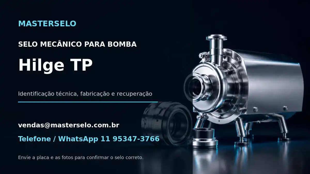 Imagem do modelo de bomba Hilge TP usada na identificação do selo mecânico