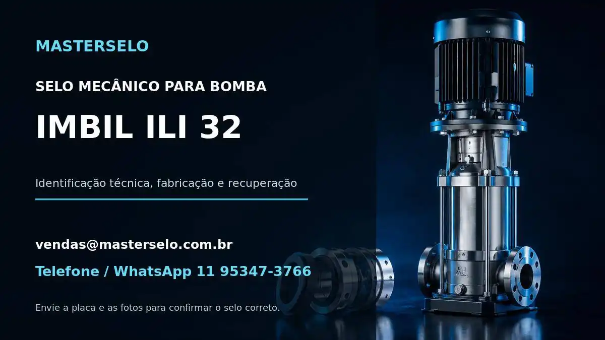 Imagem do modelo de bomba IMBIL ILI 32 usada na identificação do selo mecânico