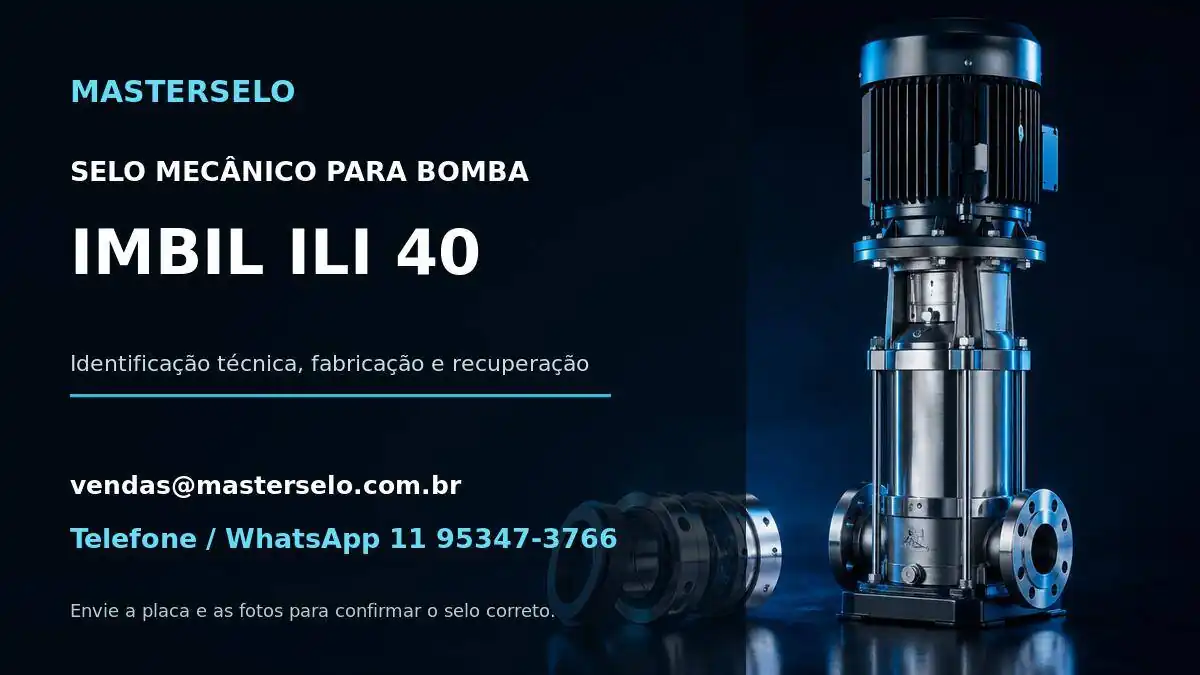 Imagem do modelo de bomba IMBIL ILI 40 usada na identificação do selo mecânico
