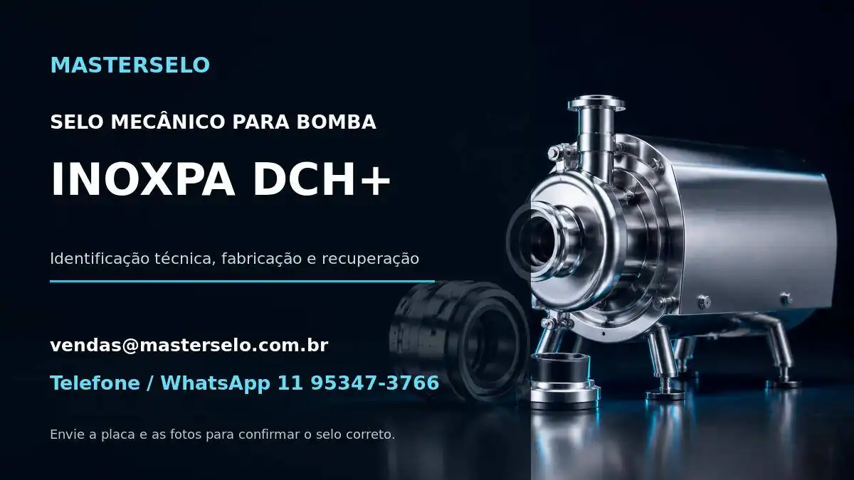 Imagem do modelo de bomba INOXPA DCH usada na identificação do selo mecânico