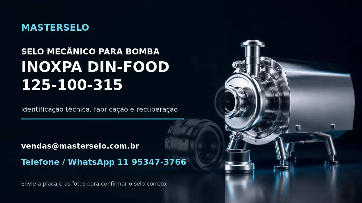 Imagem do modelo de bomba INOXPA DIN-FOOD 125-100-315 usada na identificação do selo mecânico