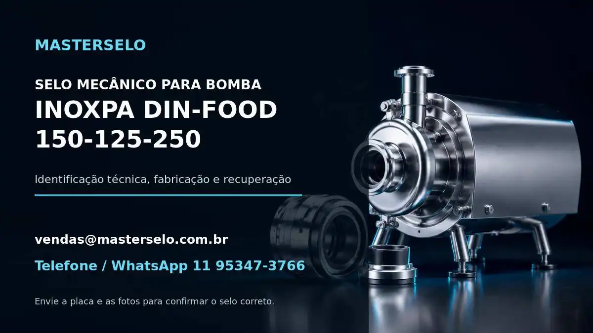 Imagem do modelo de bomba INOXPA DIN-FOOD 150-125-250 usada na identificação do selo mecânico