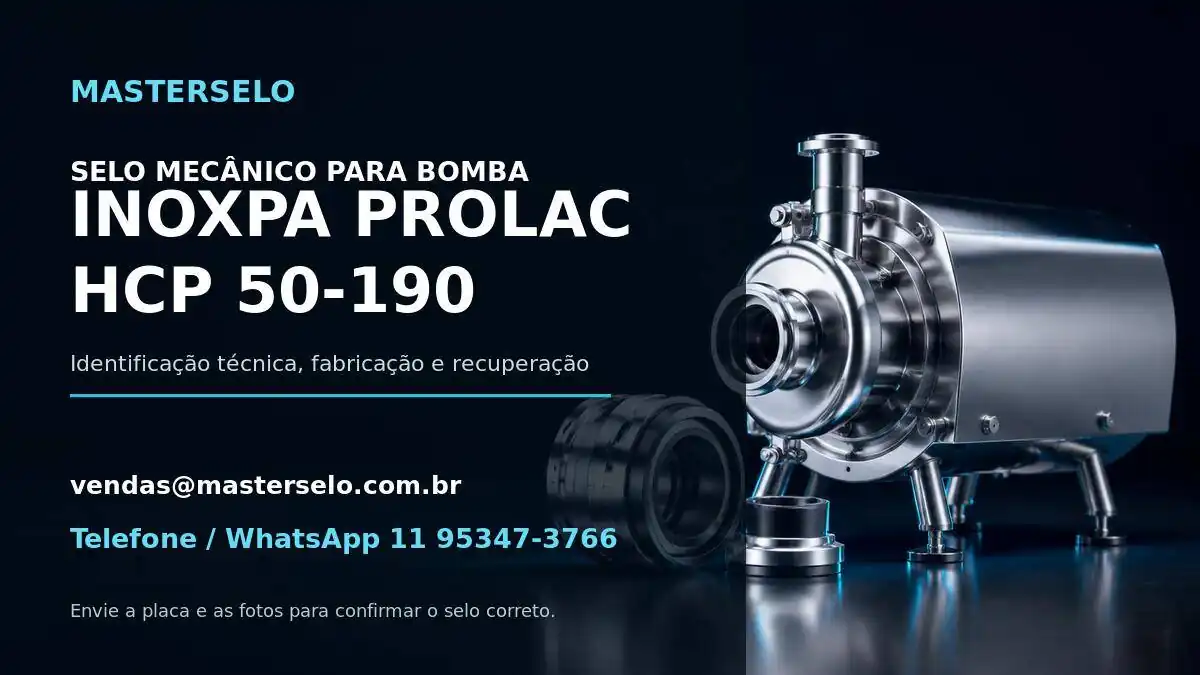 Imagem do modelo de bomba INOXPA PROLAC HCP 50-190 usada na identificação do selo mecânico