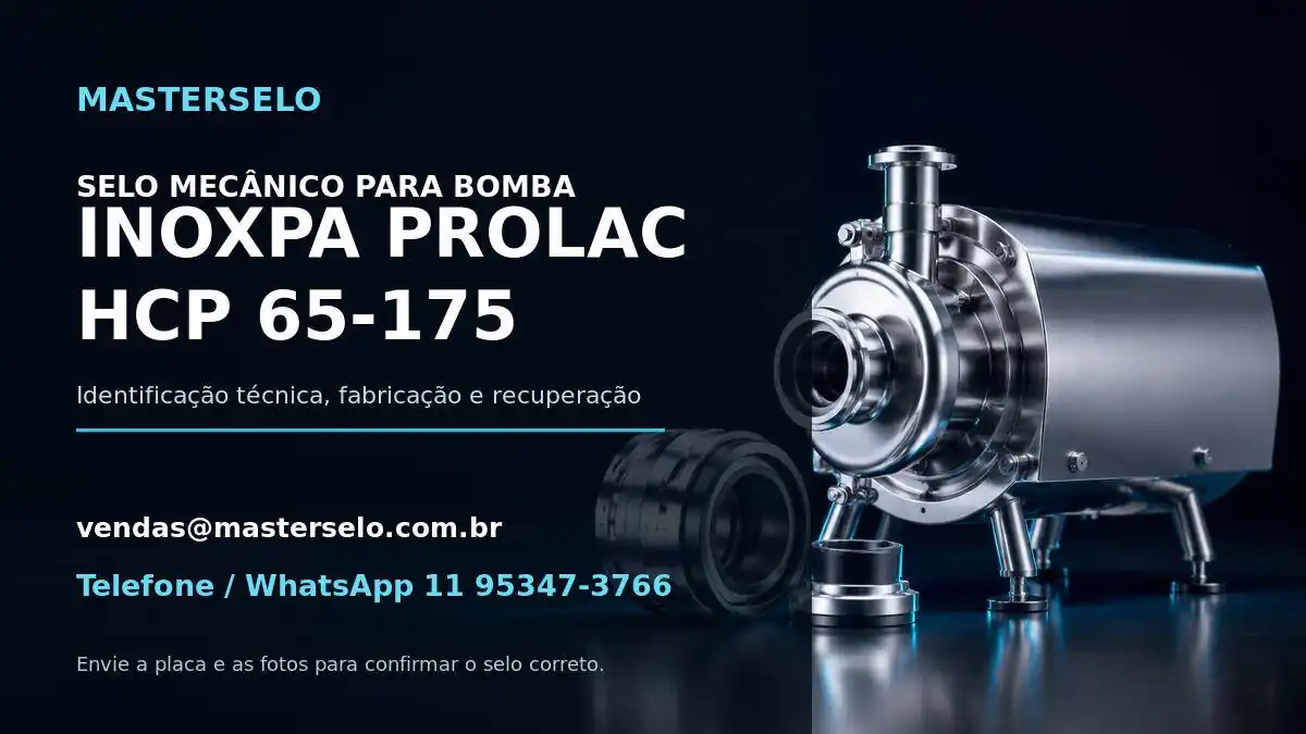 Imagem do modelo de bomba INOXPA PROLAC HCP 65-175 usada na identificação do selo mecânico