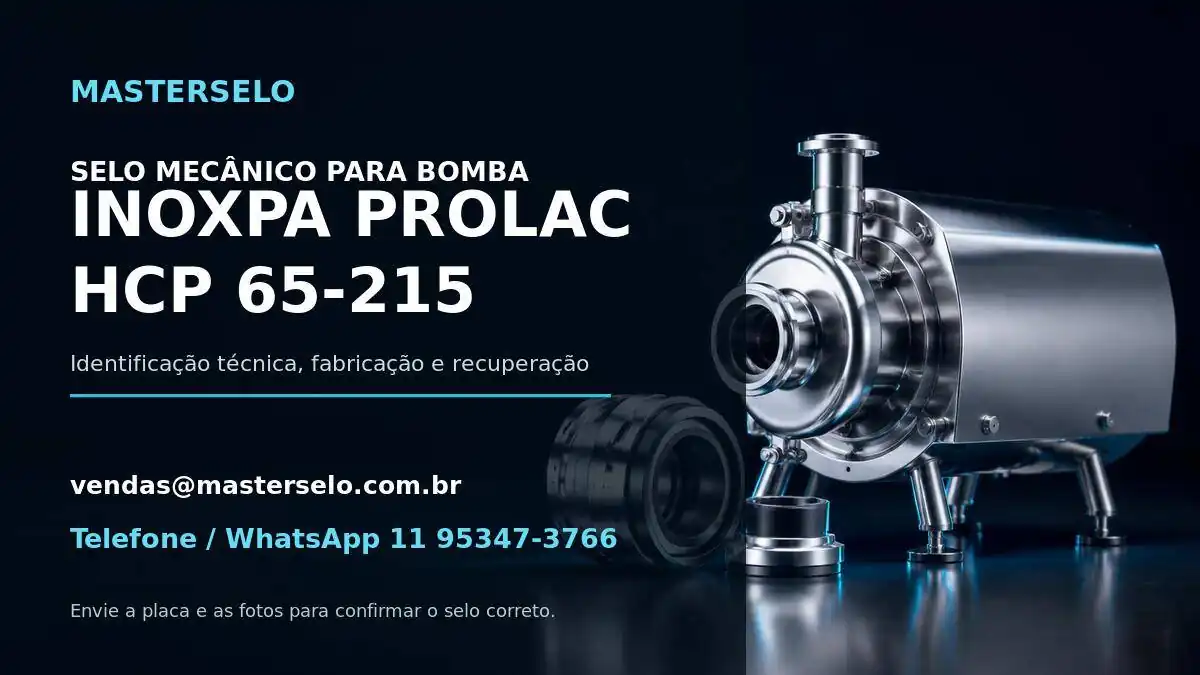 Imagem do modelo de bomba INOXPA PROLAC HCP 65-215 usada na identificação do selo mecânico