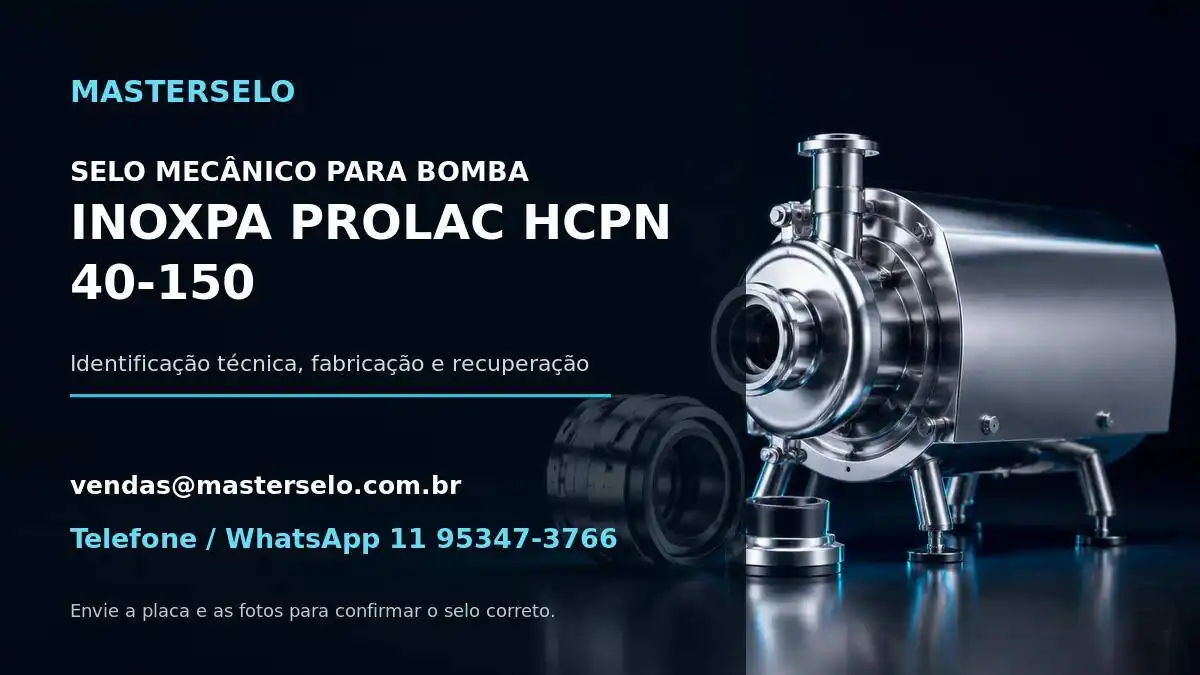 Imagem do modelo de bomba INOXPA PROLAC HCPN 40-150 usada na identificação do selo mecânico